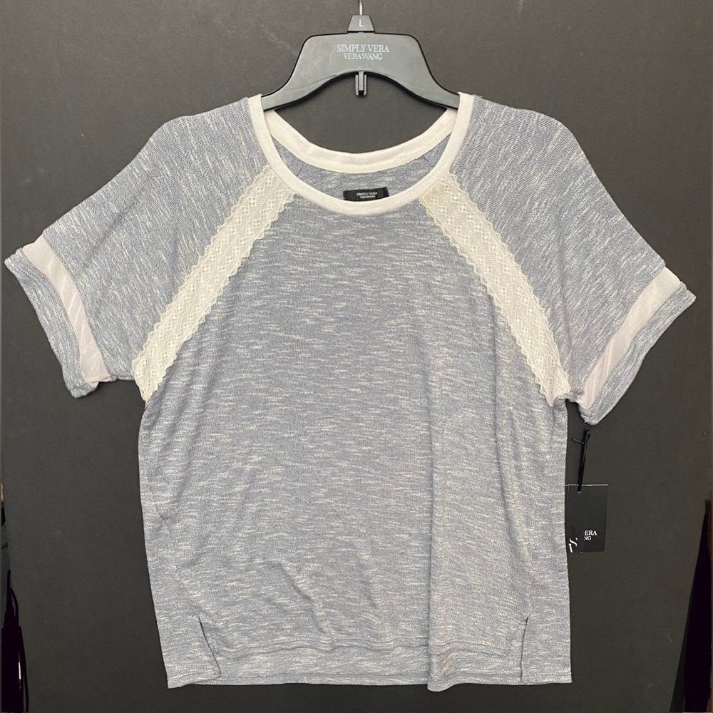 Simply Vera Vera Wang Two Piece Sleep Set Short Sleeved Shirt & Shorts Sleepwear - Picture 2 of 13